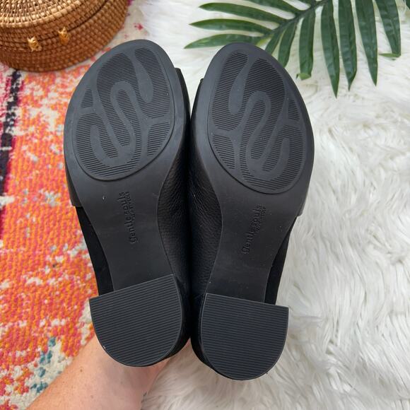 Gentle Souls by Kenneth Cole Black Leather Heeled Sling Back Charlisa Sandal 8 - Picture 9 of 10